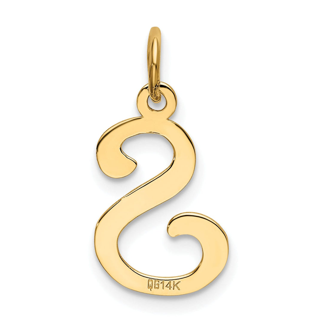 14k Yellow Gold Polished Fancy Initial S Charm