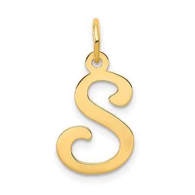 14k Yellow Gold Polished Fancy Initial S Charm