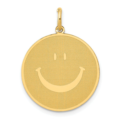 14k Yellow Gold Solid Smiley Face Charm Pendant at $ 166.92 only from Jewelryshopping.com