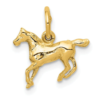 14k Yellow Gold Solid Open Back Polished Finish Horse Charm Pendant at $ 62.58 only from Jewelryshopping.com