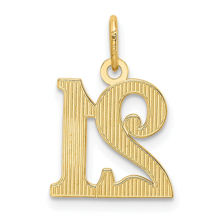 14k Yellow Gold Diamond Cut 21 Charm Pendant