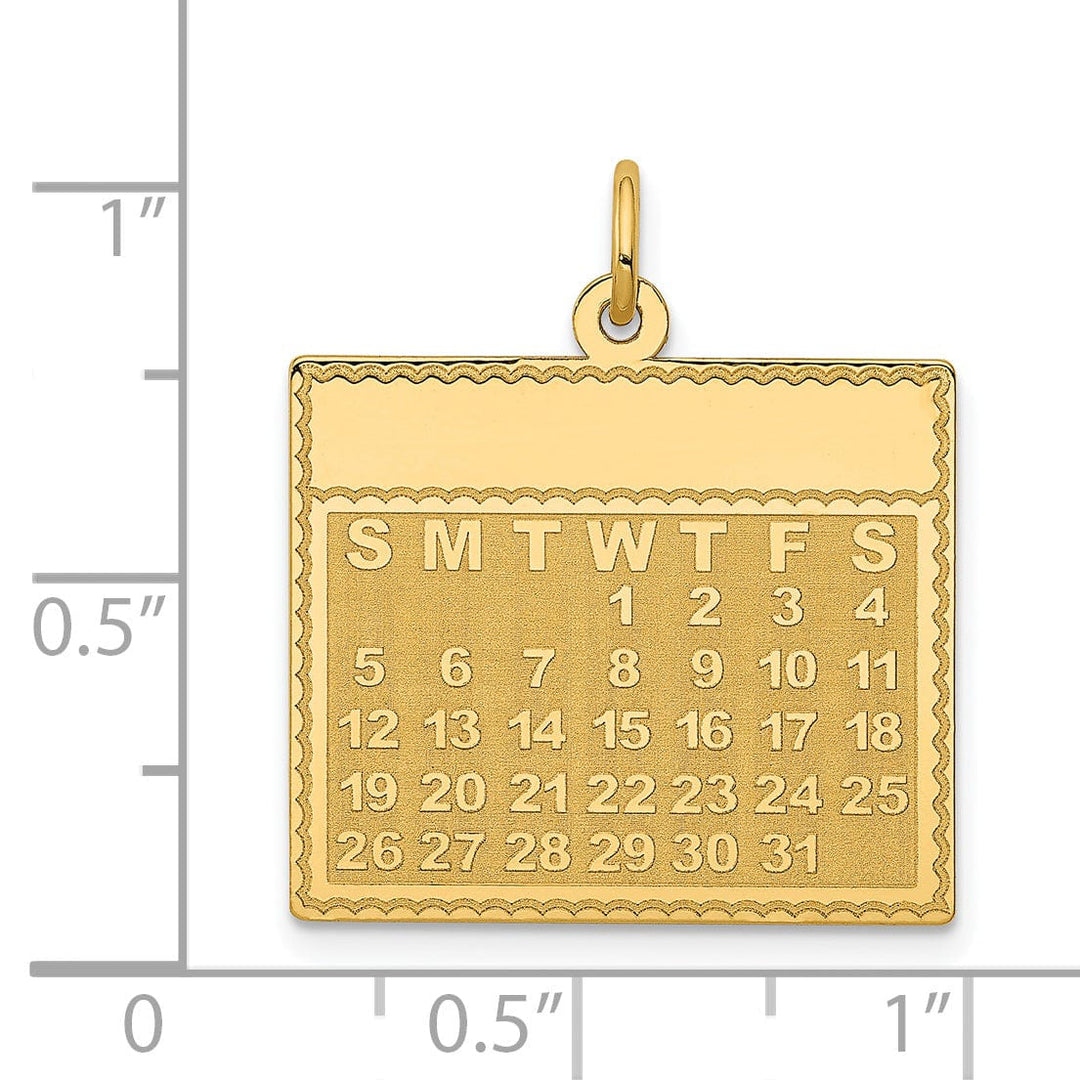 14k Yellow Gold Wednesday First Day Calendar