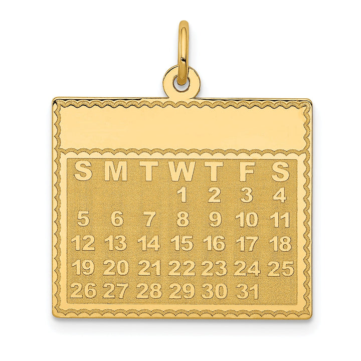 14k Yellow Gold Wednesday First Day Calendar