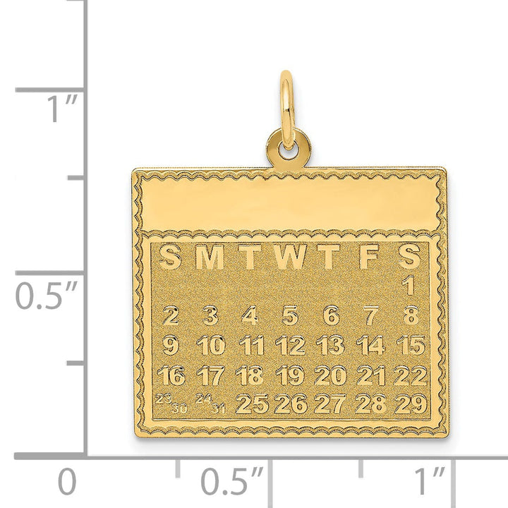14k Yellow Gold Saturday First Day Calendar Charm