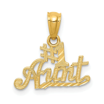 14k Yellow Gold #1 Aunt Charm Pendant at $ 50.14 only from Jewelryshopping.com