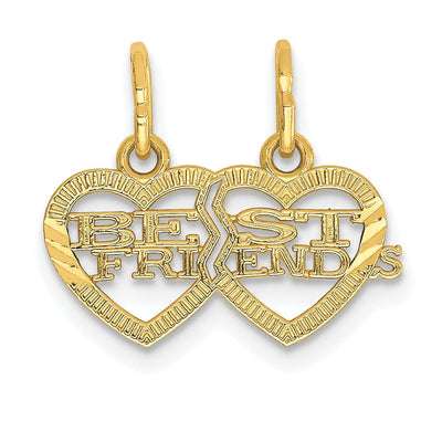 14k Yellow Gold Double Heart Best Friends Charm at $ 57.24 only from Jewelryshopping.com