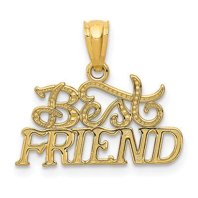 14k Yellow Gold Best Friends Charm Pendant at $ 59.23 only from Jewelryshopping.com