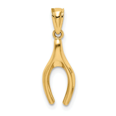 14k Yellow Gold Solid Polished Wishbone Design Charm Pendant at $ 38.83 only from Jewelryshopping.com