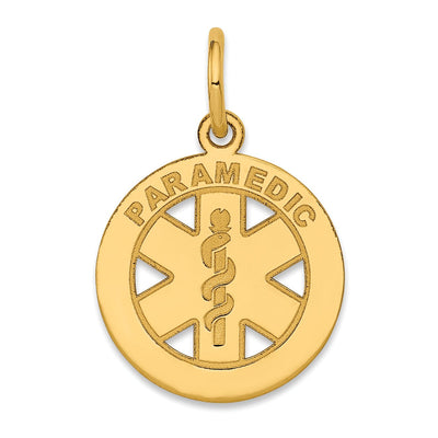 14k Yellow Gold Small Paramedic Medical Pendant
