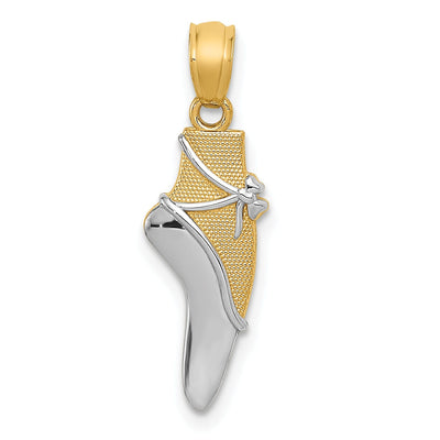 14k Two Tone Gold Ballet Shoe Charm Pendant at $ 53.58 only from Jewelryshopping.com