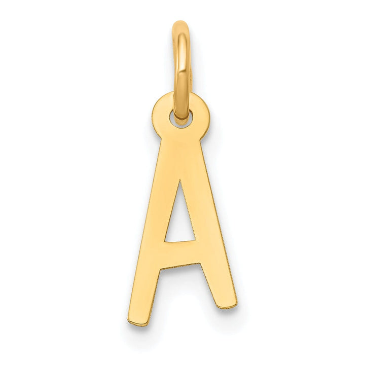 14k Yellow Gold Small Slanted Block Letter A Initial Pendant