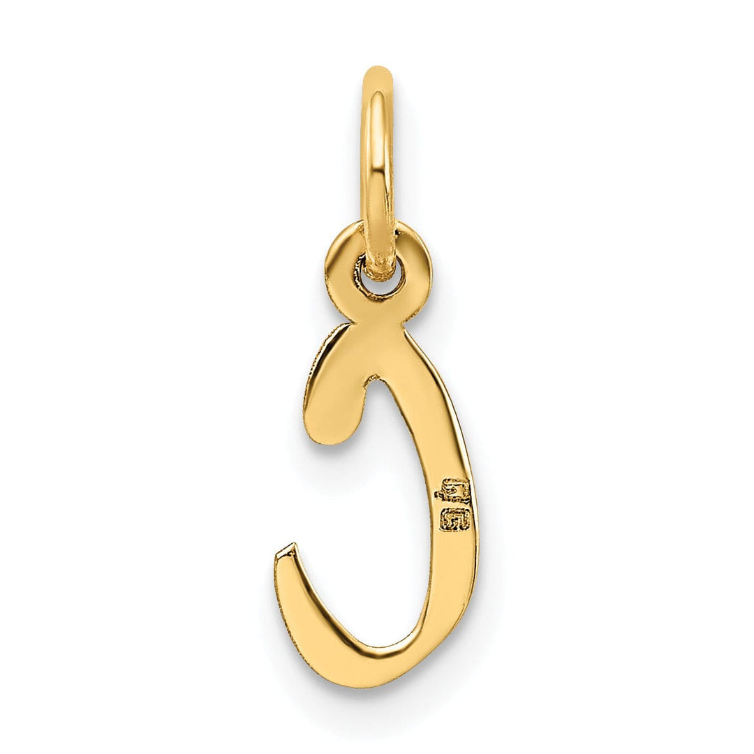 14k Yellow Gold Small Slanted Block Letter C Initial Pendant