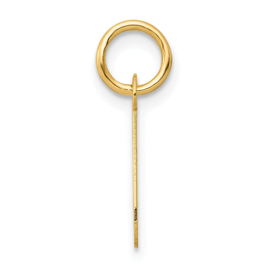 14k Yellow Gold Small Slanted Block Letter J Initial Pendant