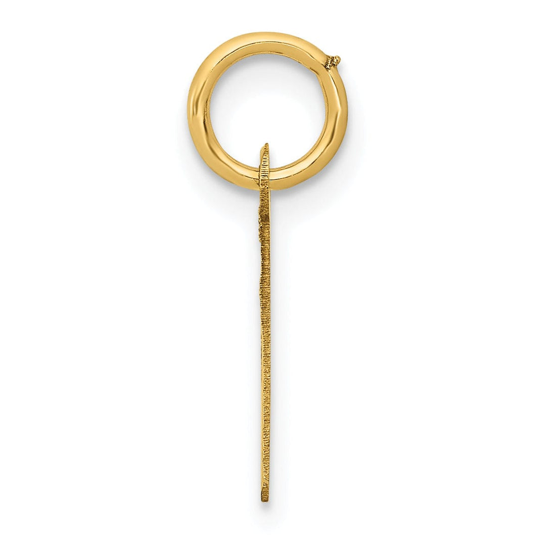 14k Yellow Gold Small Slanted Block Letter L Initial Pendant