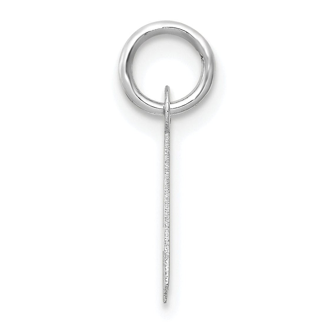 14k White Gold Small Slanted Block Letter A Initial Pendant