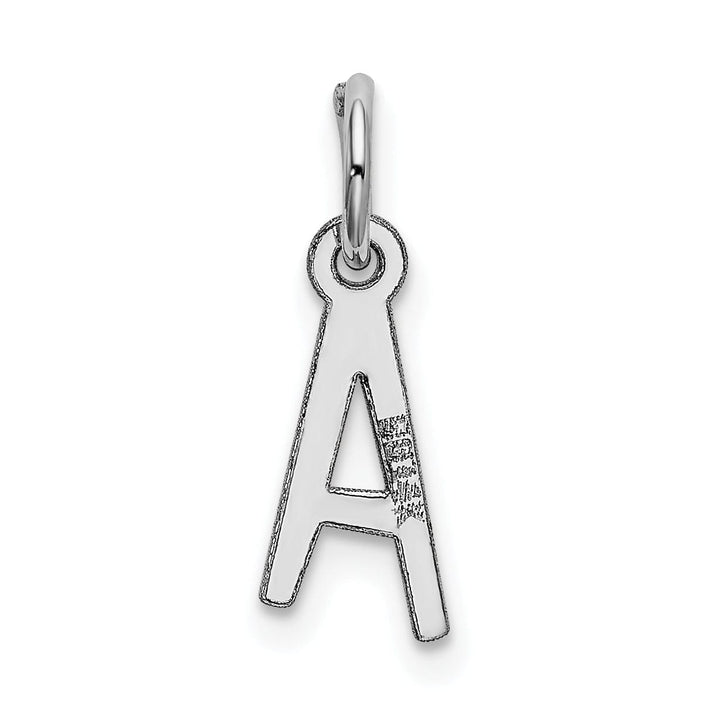 14k White Gold Small Slanted Block Letter A Initial Pendant