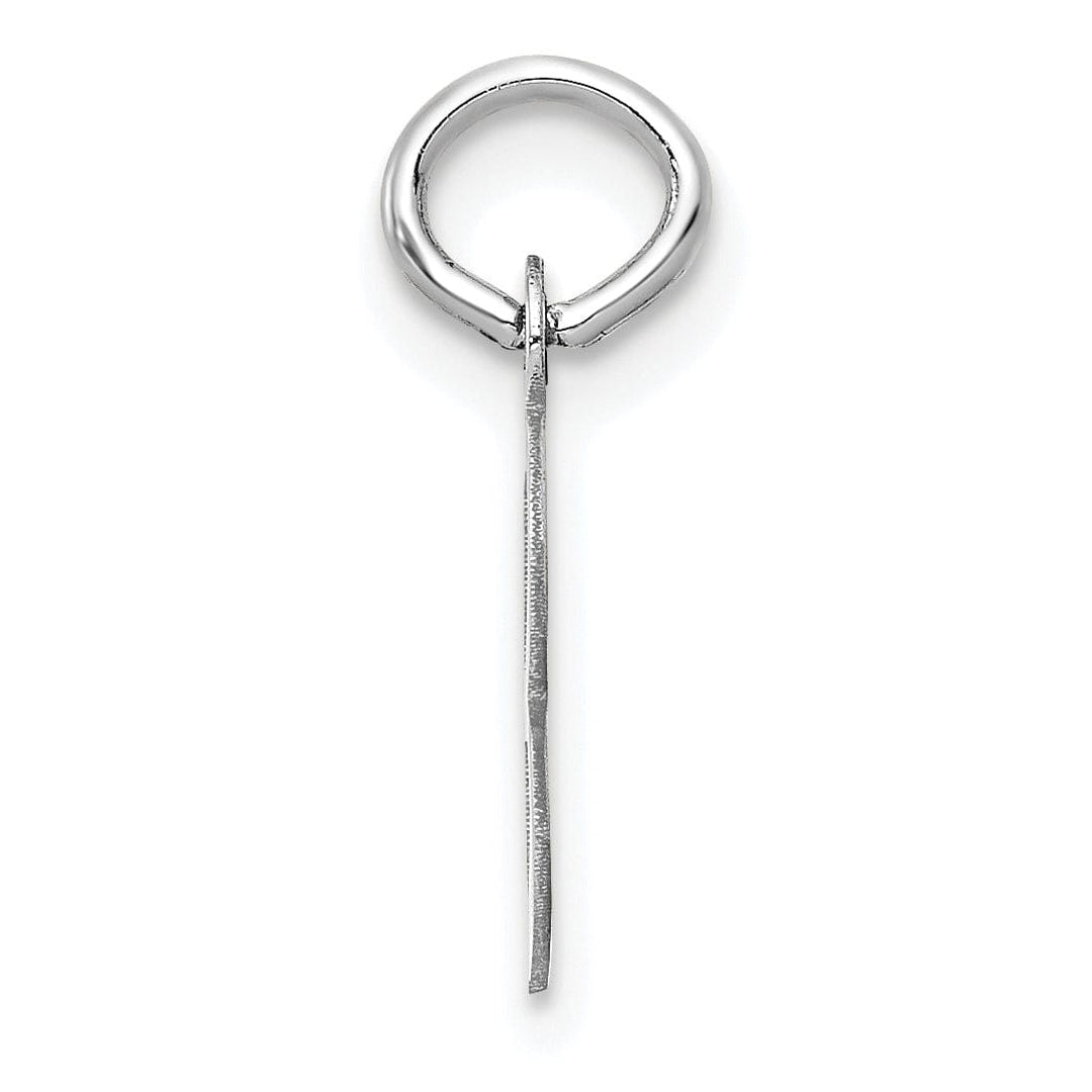 14k White Gold Small Slanted Block Letter B Initial Pendant