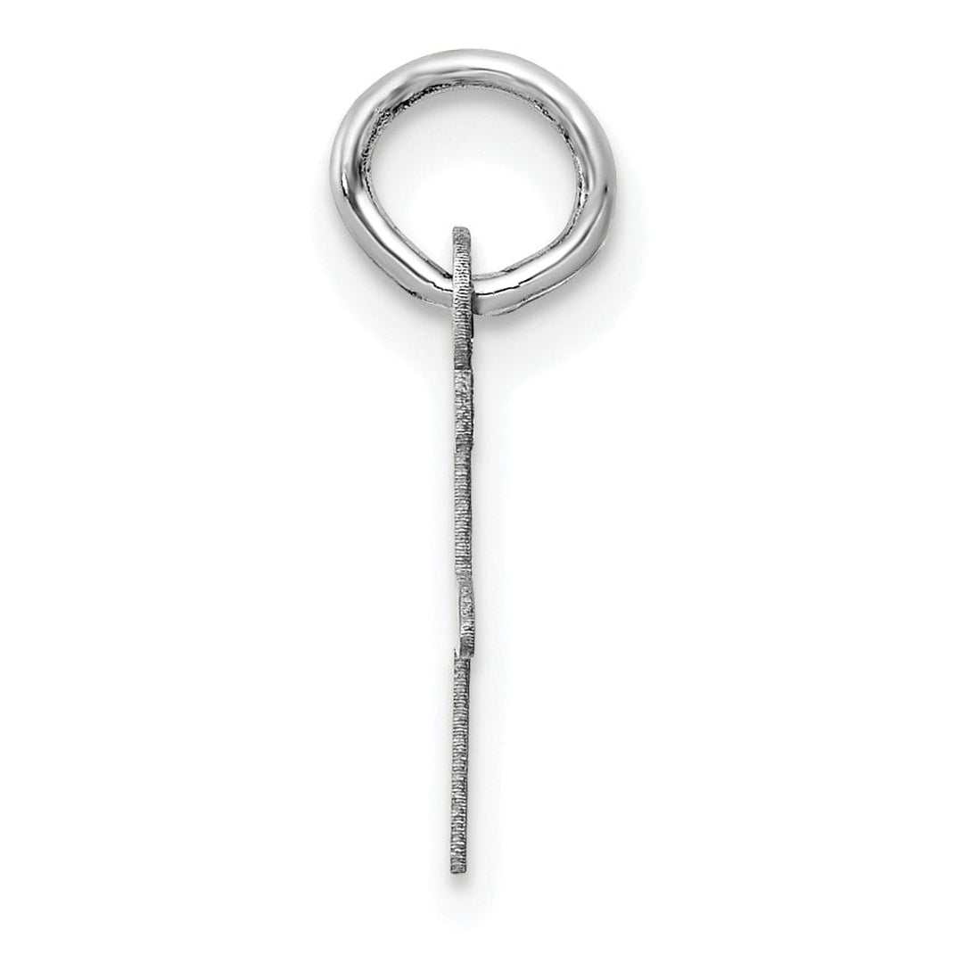 14k White Gold Small Slanted Block Letter F Initial Pendant