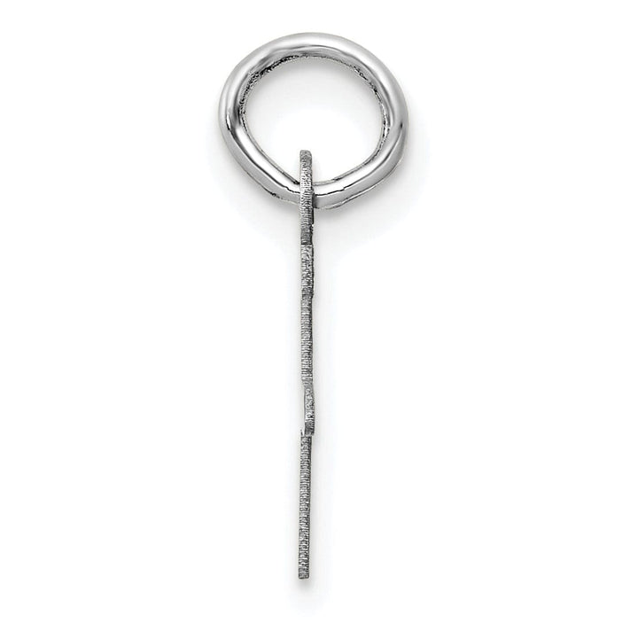 14k White Gold Small Slanted Block Letter F Initial Pendant