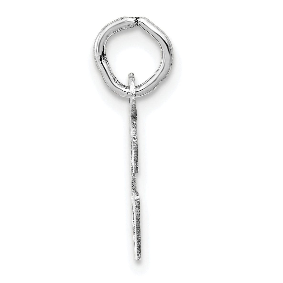 14k White Gold Small Slanted Block Letter G Initial Pendant