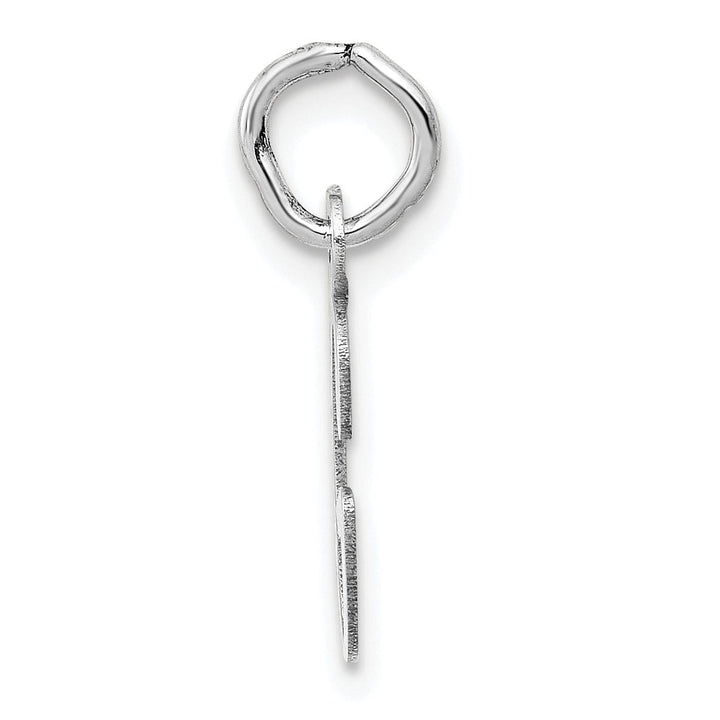 14k White Gold Small Slanted Block Letter G Initial Pendant