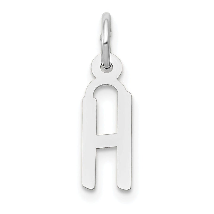 14k White Gold Small Slanted Block Letter H Initial Pendant