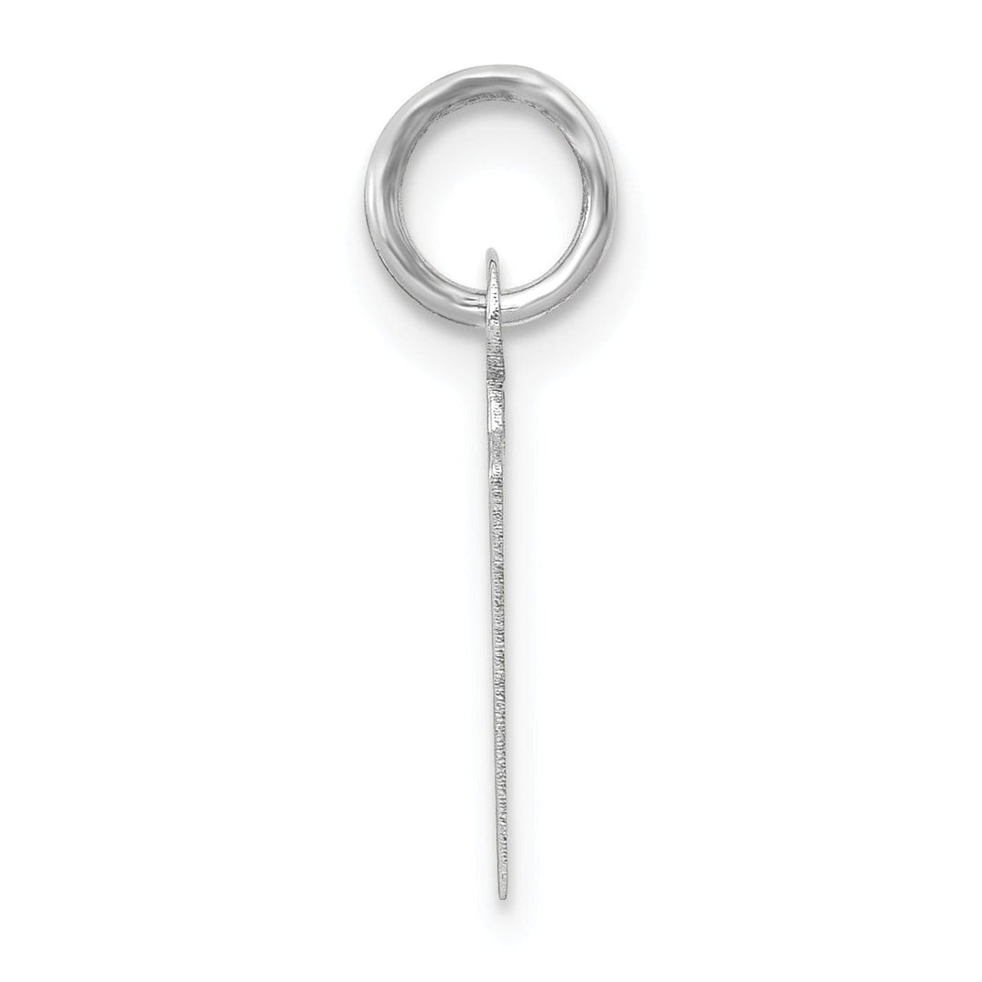 14k White Gold Small Slanted Block Letter M Initial Pendant