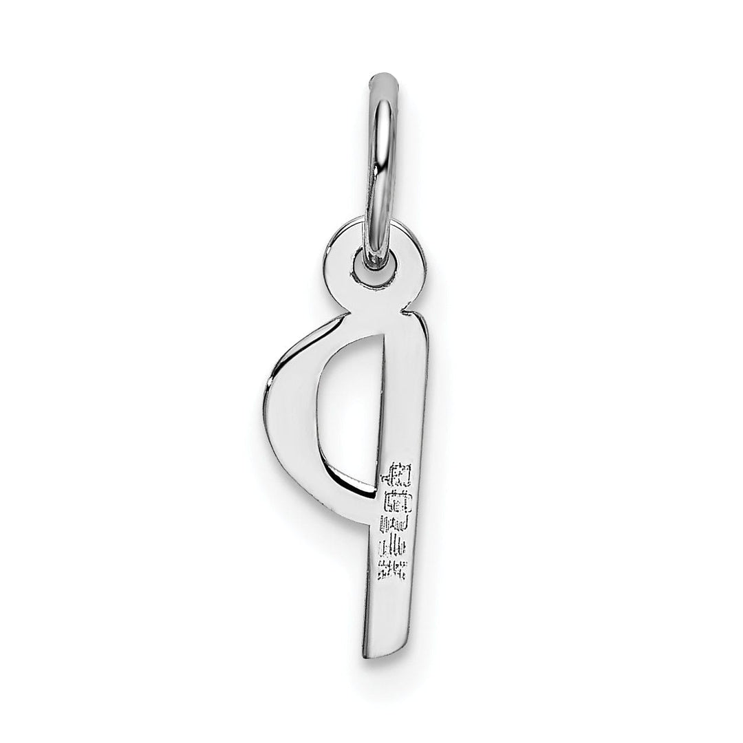 14k White Gold Small Slanted Block Letter P Initial Pendant