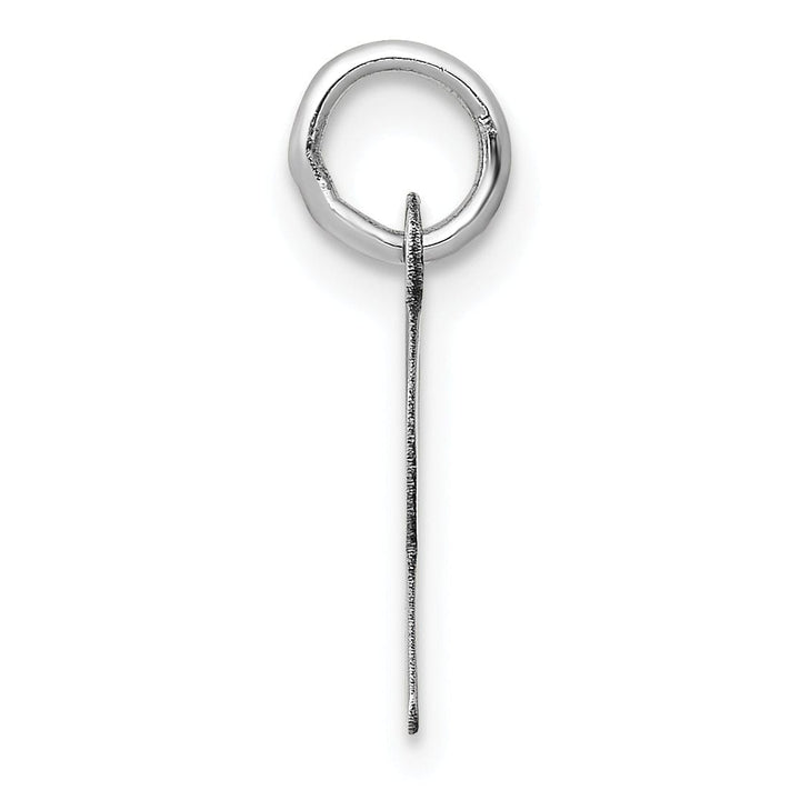 14k White Gold Small Slanted Block Letter R Initial Pendant