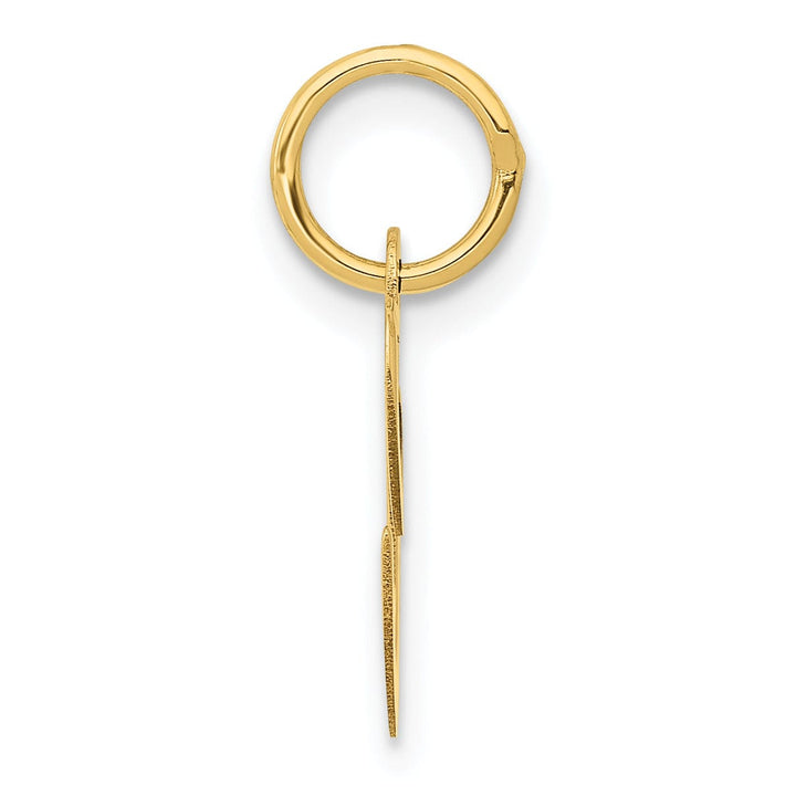 14K Yellow Gold Small Size Fancy Script Letter C Initial Pendant