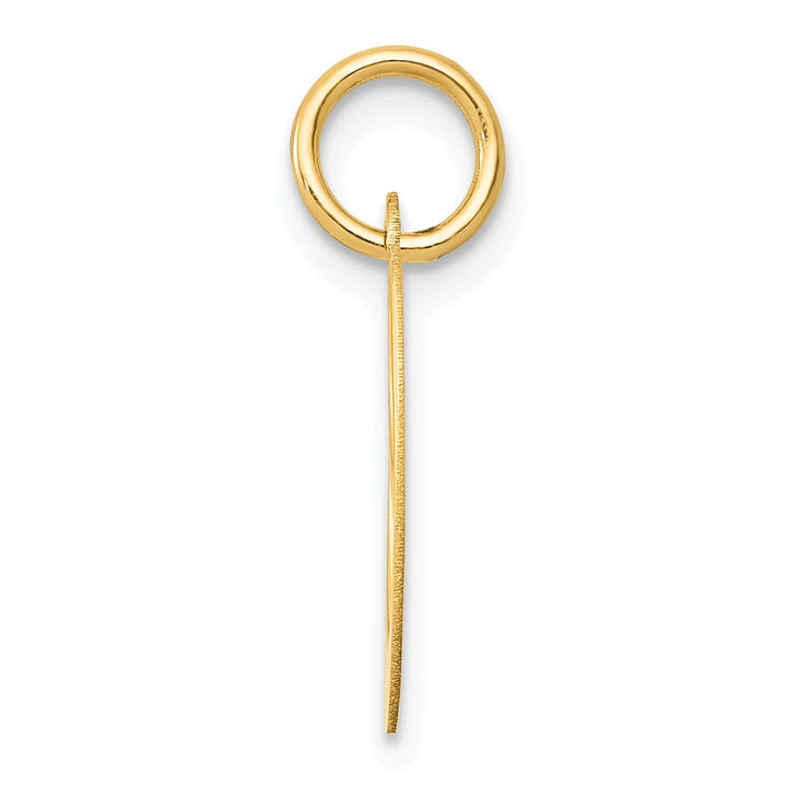 14K Yellow Gold Small Size Fancy Script Letter O Initial Pendant