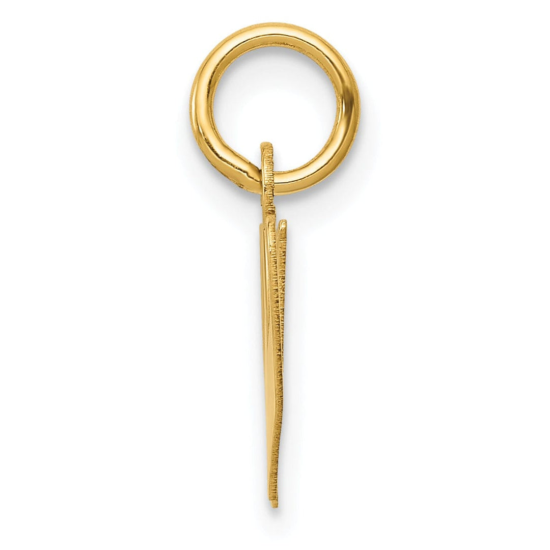 14K Yellow Gold Small Size Fancy Script Letter W Initial Pendant