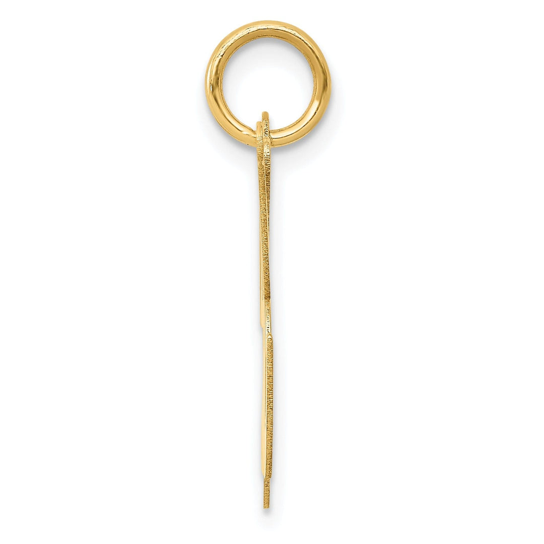 14K Yellow Gold Large Size Fancy Script Letter K Initial Charm Pendant