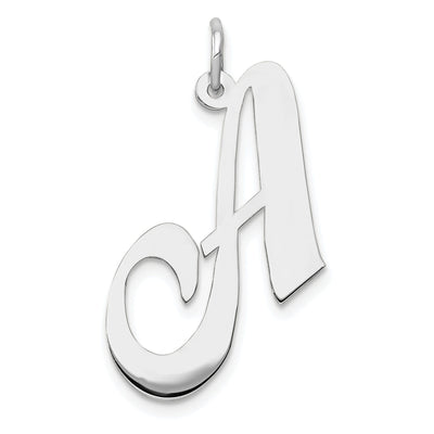 14K White Gold Large Size Fancy Script Letter A Initial Charm Pendant at $ 97.24 only from Jewelryshopping.com