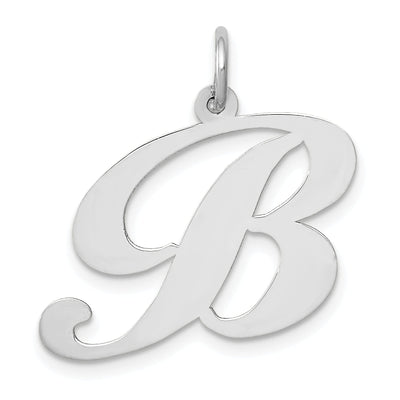 14K White Gold Large Size Fancy Script Letter B Initial Charm Pendant at $ 110.4 only from Jewelryshopping.com