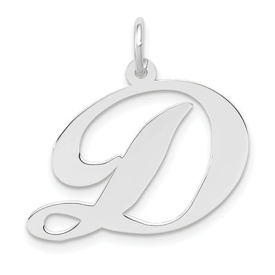 14K White Gold Large Size Fancy Script Letter D Initial Charm Pendant at $ 104.4 only from Jewelryshopping.com