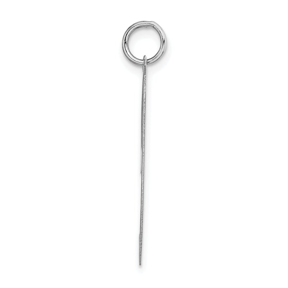 14K White Gold Large Size Fancy Script Letter J Initial Charm Pendant