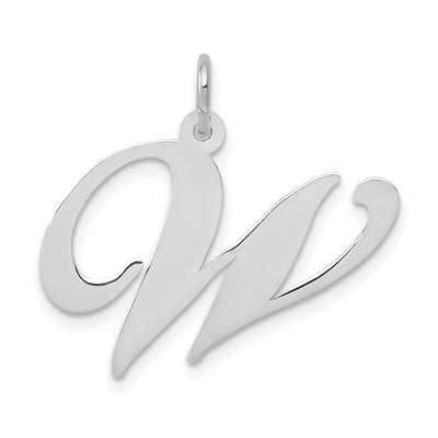 14K White Gold Large Size Fancy Script Letter W Initial Charm Pendant at $ 93.3 only from Jewelryshopping.com