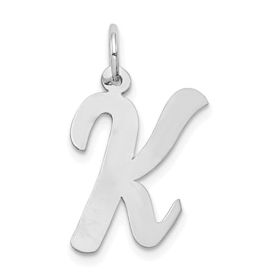 14K White Gold Large Size Fancy Script Design Letter K Initial Pendant at $ 115.91 only from Jewelryshopping.com