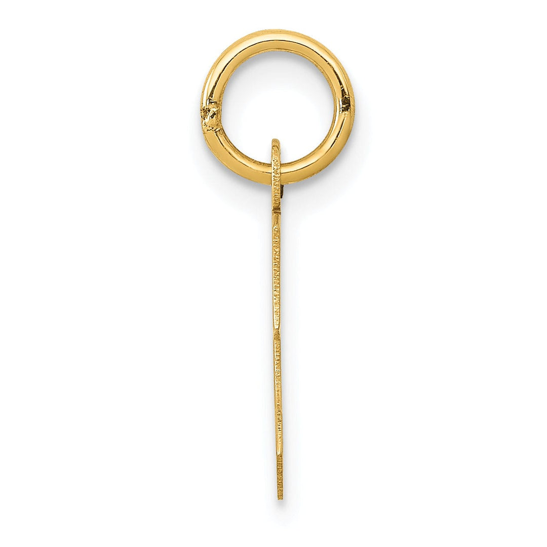 14k Yellow Gold Small Block Design Letter C Initial Pendant