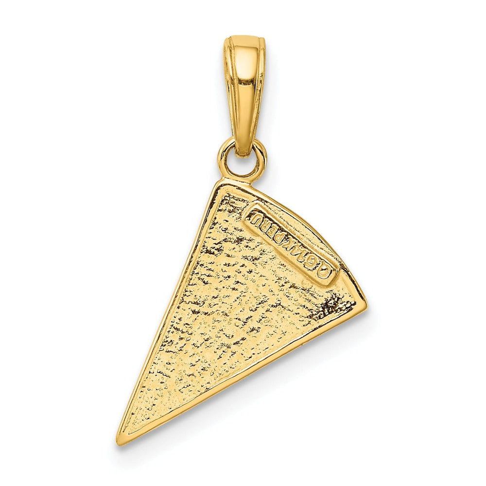 14k Yellow Gold Enameled Pizza Slice Pendant