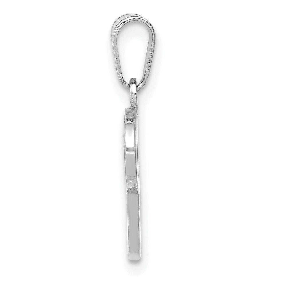 14K White Gold Medium Size Script Design Letter P Initial Charm Pendant