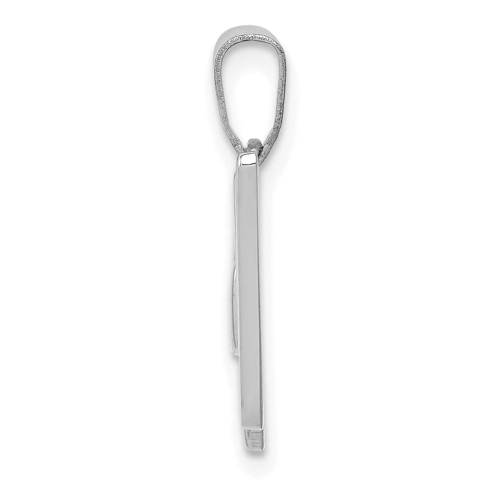 14K White Gold Medium Size Script Design Letter W Initial Charm Pendant