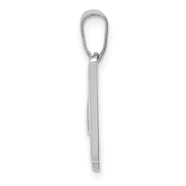 14K White Gold Medium Size Script Design Letter W Initial Charm Pendant