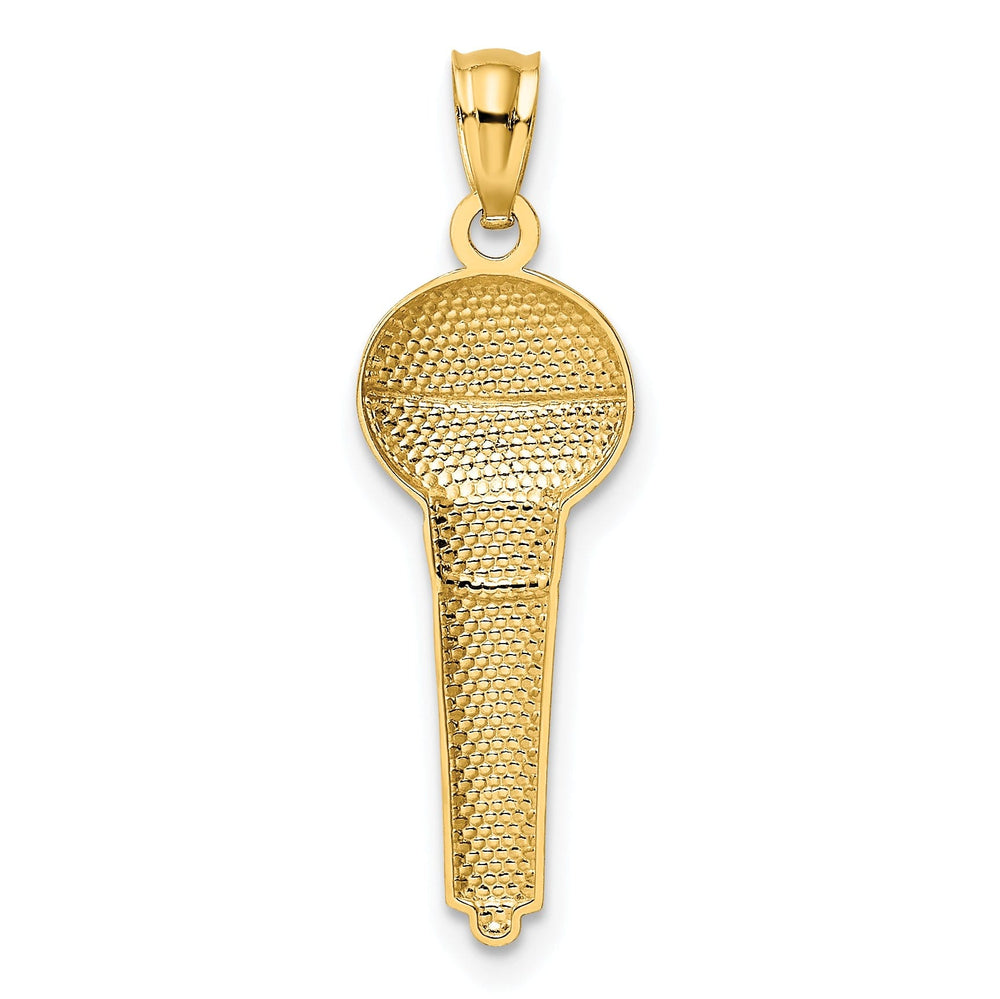 14k Two Tone Gold Concave Microphone Pendant