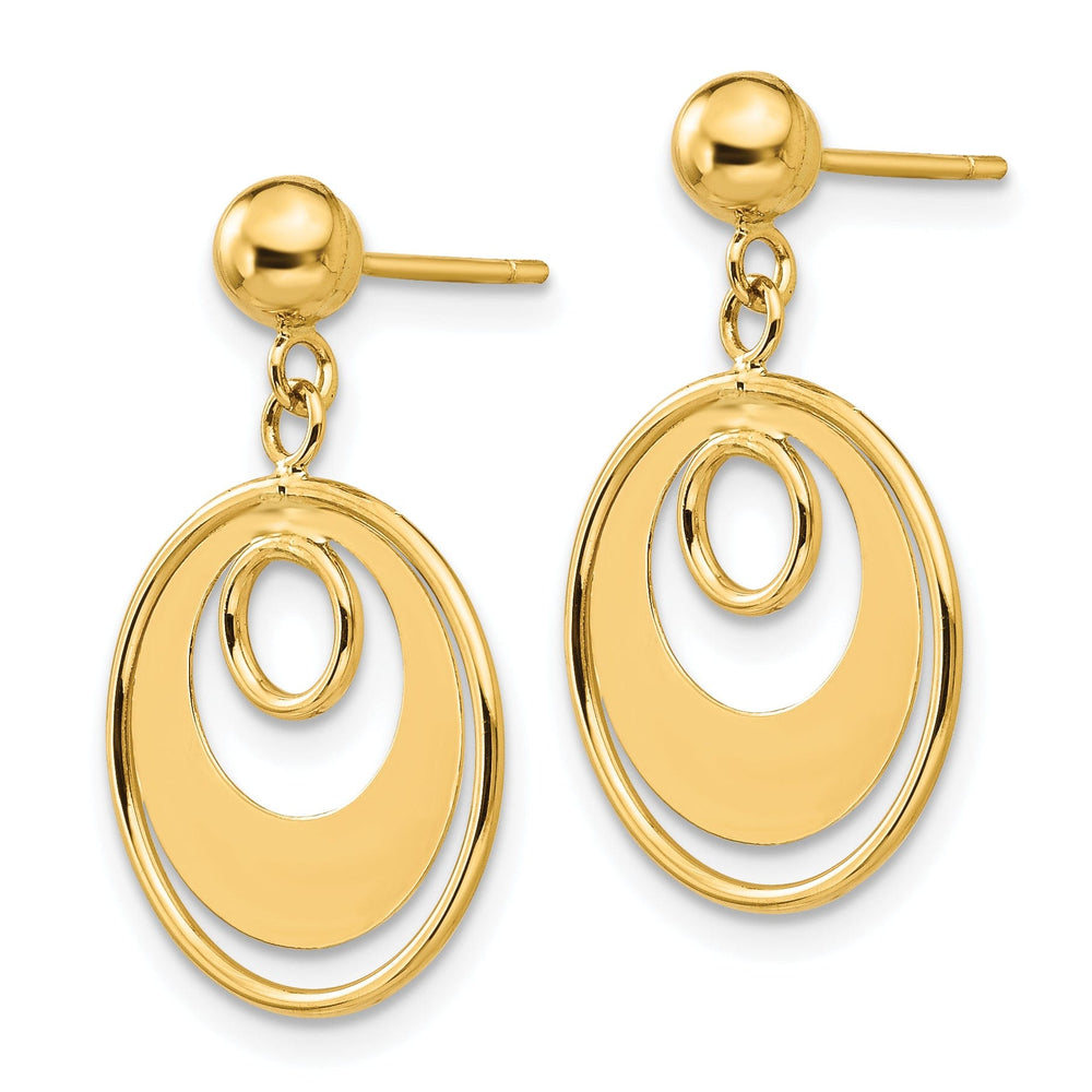 14k Yellow Gold Polished Circle Post Earrings