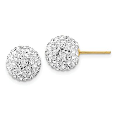 14k Yellow Gold Crystal Disco Ball Post Earrings at $ 88.33 only from Jewelryshopping.com