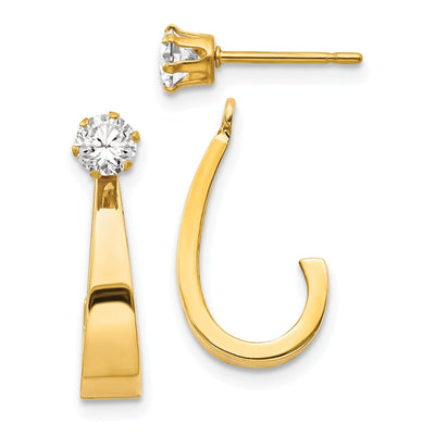 14k Yellow Gold J Hoop Stud Earring Jackets at $ 167.18 only from Jewelryshopping.com