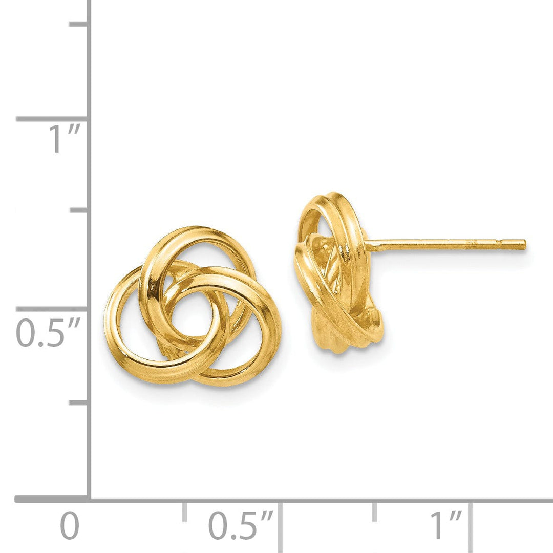 14k Yellow Gold Polished Love Knot Post Earrings