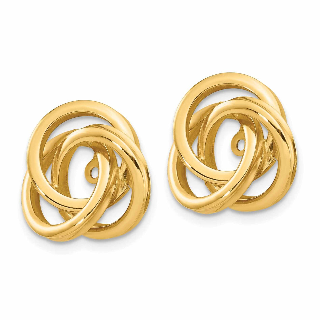 14k Gold Polished Love Knot Earring Jackets